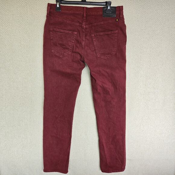 Lucky Brand 410 Jeans Mens 30x32 Athletic Fit Slim Leg Red Pants Zip Stretch - Picture 6 of 10